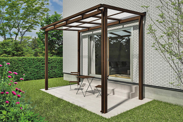 純正品保証 YKK テラス屋根 独立納まり ソラリア 1.5間×10尺 柱標準